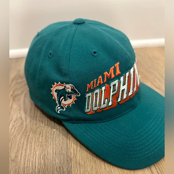 1991 Sports Specialties NFL ProLine Miami Dolphins Grid Wool Snapback Hat Cap - Picture 3 of 10